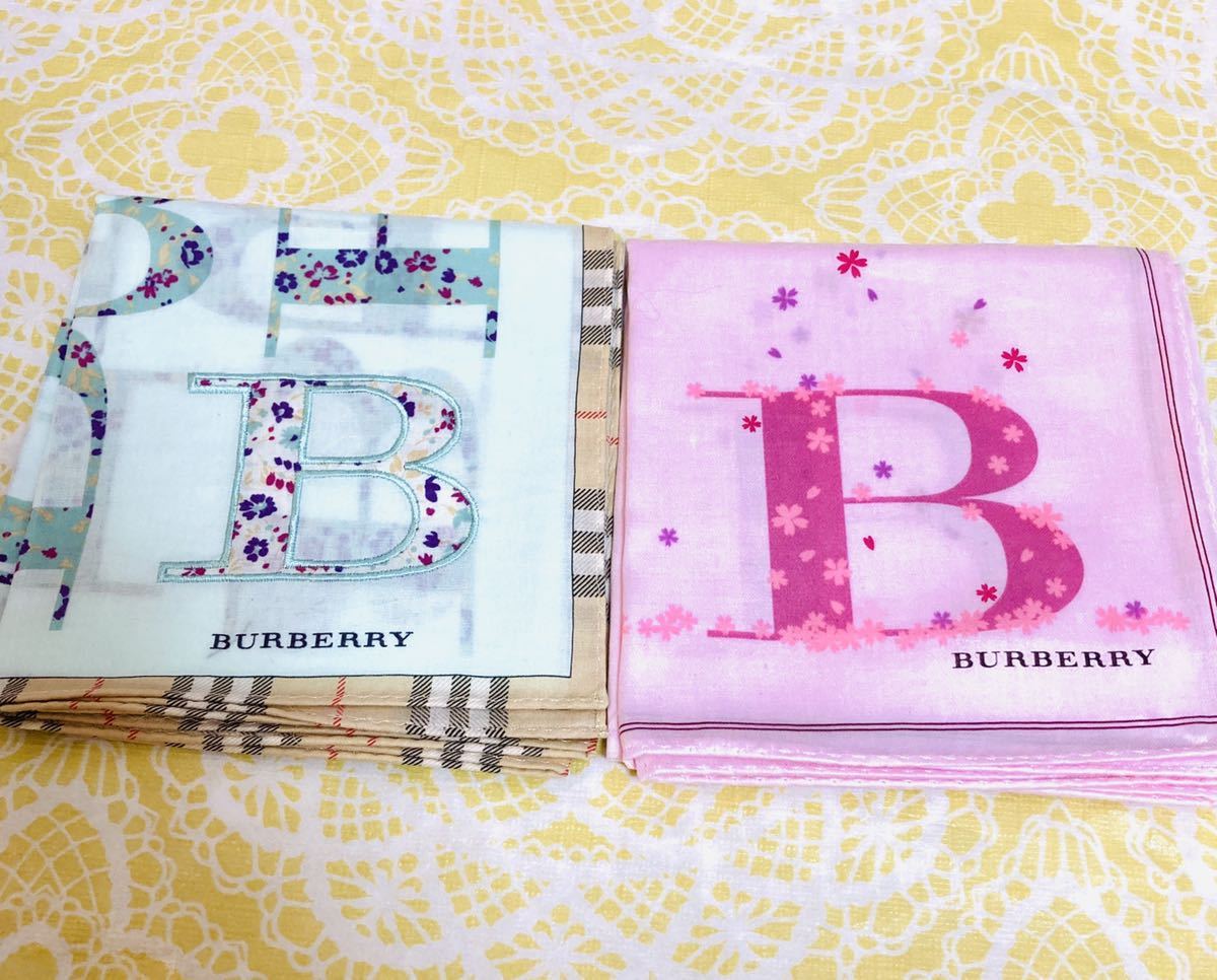 【人気柄】新品/BURBERRY/2枚/ハンカチ/正規品/綿100%/未使用/即決あり/匿名発送/バーバリー/ホースマーク/ノバチェック/レディース/女性用拍卖