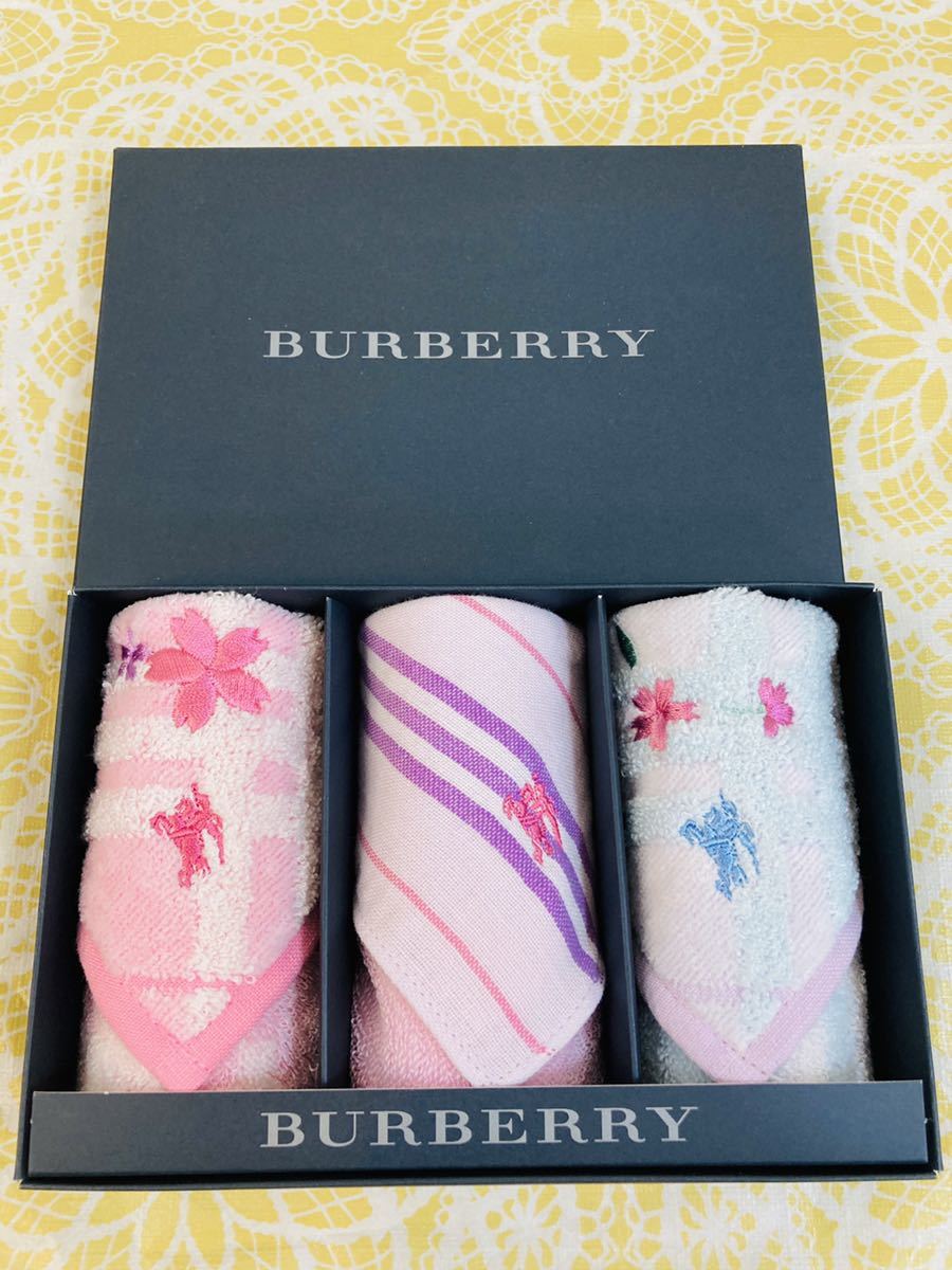 新品/BURBERRY/タオルハンカチ/正規品/綿100%/未使用/即決あり/匿名発送/バーバリー/ノバチェック/ホースマーク/タグあり/さくら/桜/箱あり拍卖