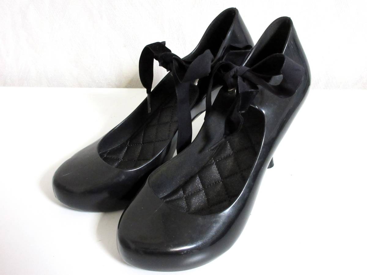メリッサ melissa リボン パンプス 黒 ブラック 35/36 北500拍卖