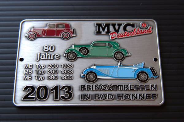 ◇ Mercedes CLUB MVC エンブレム Badge 2013 benz 200 w115 290 w18 380 w22 W105mm ocitye メルセデスベンツ クラシックカー Ltd1拍卖