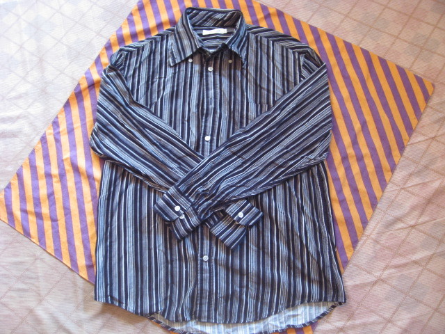 【古着・秋冬物】☆ROYAL HAREX ・ロイヤルハレックス / ボタンダウン シャツ 長袖 / ブラック 黒 メンズ XL 拍卖