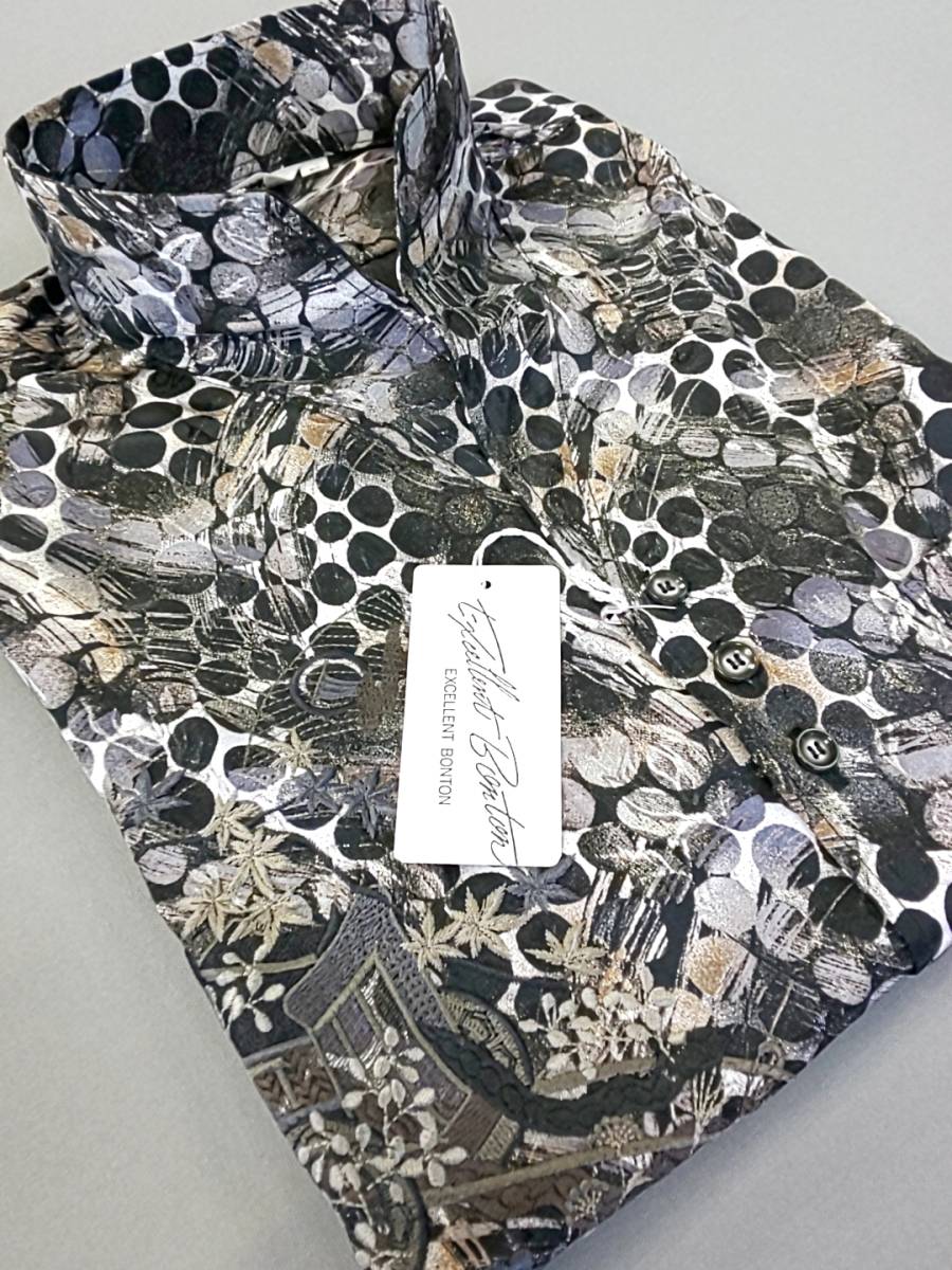 新品 SALE!! 送料無料 BONTON スタンドカラー ドレスシャツ Lサイズ ゆったり ダンス カラオケ パーティー 日本製 134053 拍卖