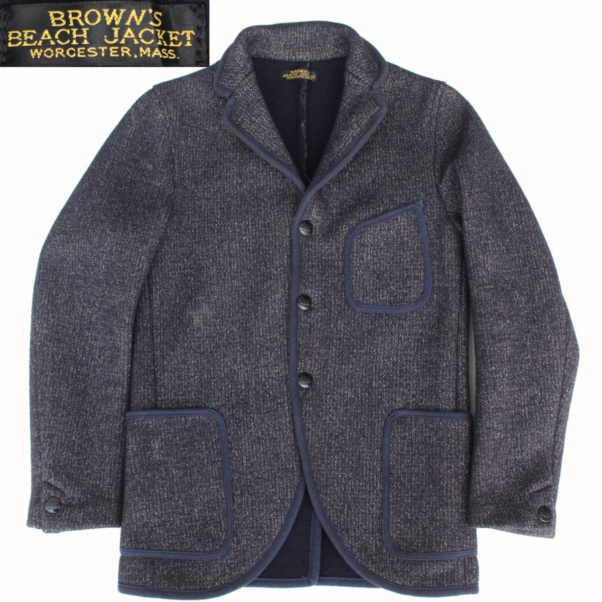 (55118)美品良品BROWN'S BEACH JACKETブラウンズビーチ ジャケット36 (ネイビー LOSTHILLS ロストヒルズ製7424ジャケット )拍卖