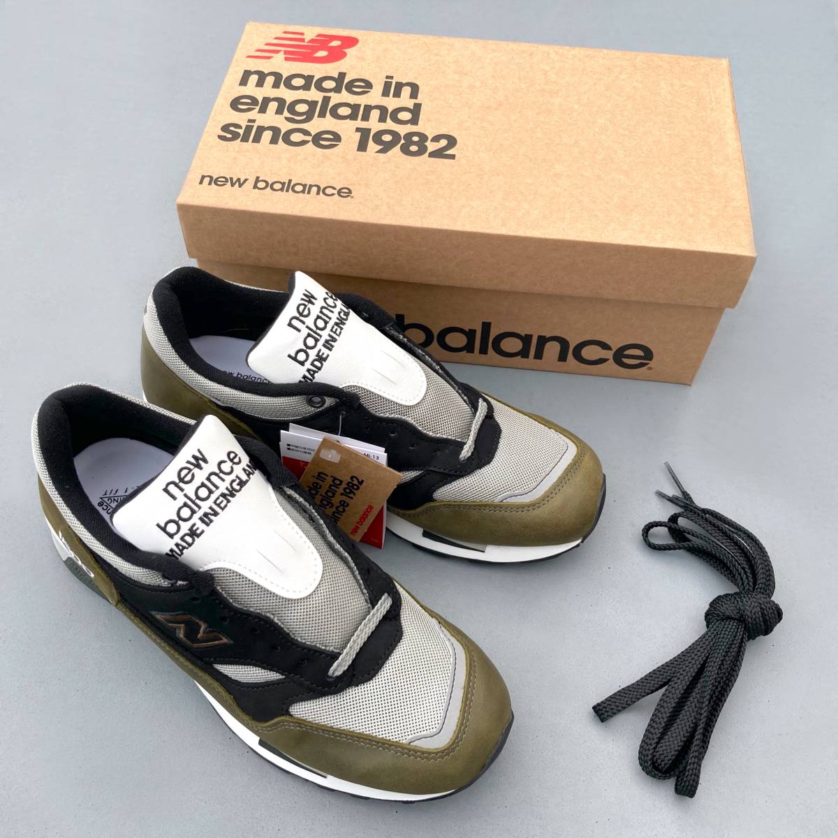 展開店舗限定モデル UK製 NEW BALANCE M1500TGG GREEN US8D 26cm 30th記念 オリーブ×ブラック×グレー 新品 イギリス製 英国製 レザー拍卖