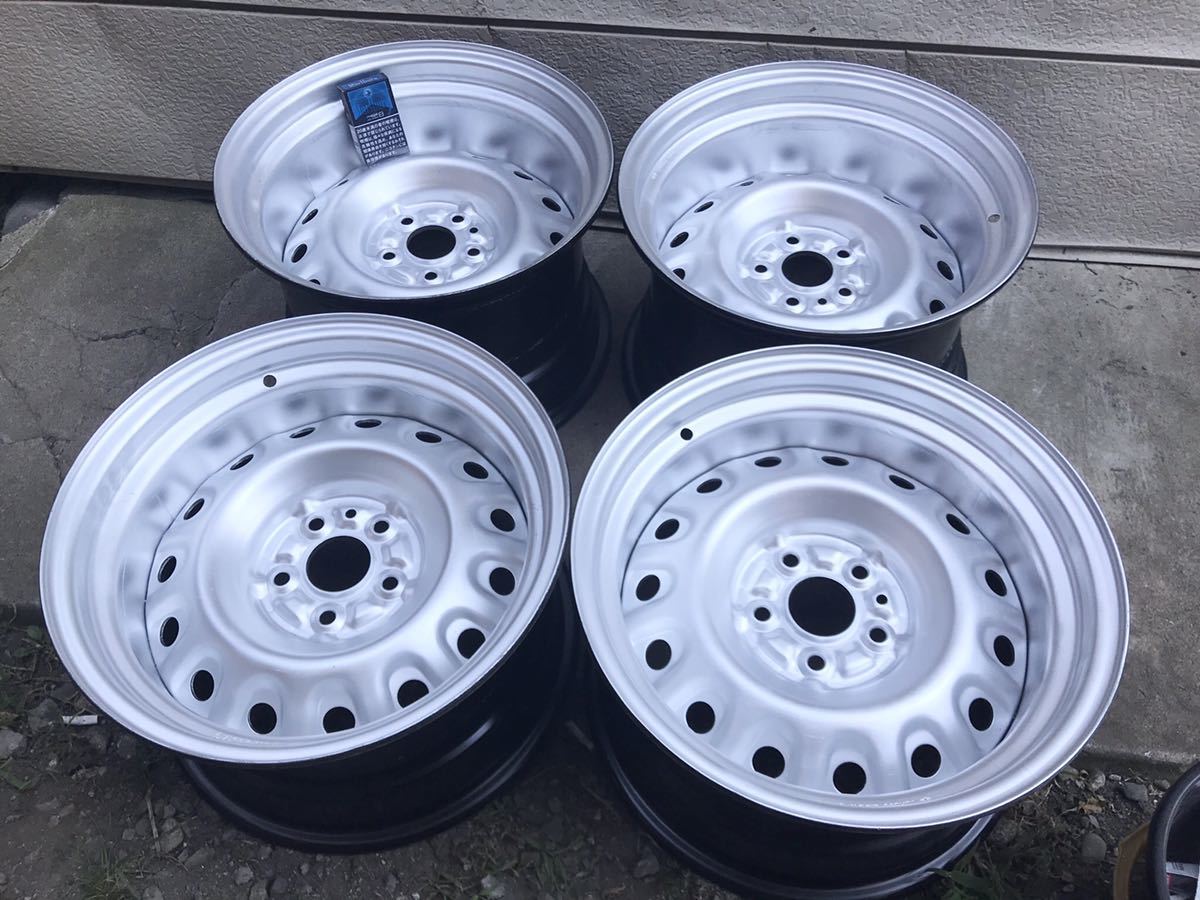 ナカテツ 15×9J+18&10J+8 ハブ径56mm 5H100 4本 86 BRZ no.7 加工鉄チン スチール 深リム拍卖