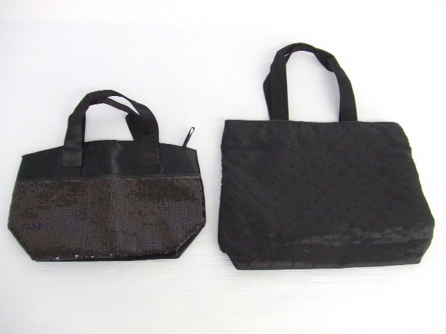 【お買得!】★黒系ハンドバッグ2点セット★ ①LE CLUB DES CREATEURS DE BEAUTE ②ノーブランド/A4サイズ収納可 ナイロン製拍卖
