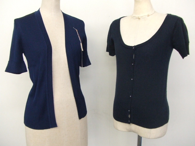 【お買得!】★紺系半袖カーディガン2点セット★①Cattlea/タグ付き ②La scene privee Mサイズ拍卖