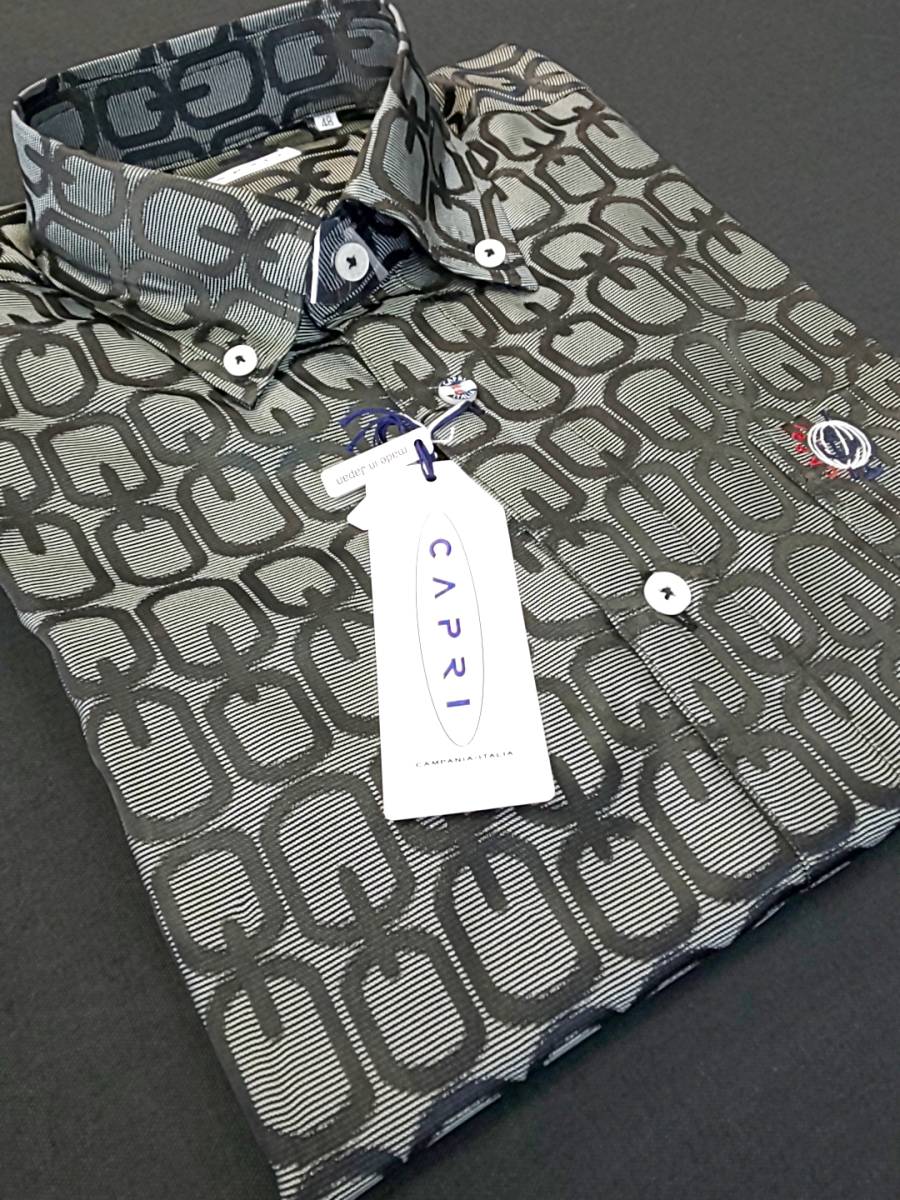 新品 SALE!! 50%OFF 送料無料 CAPRI ボタンダウン ドレスシャツ Lサイズ ゆったり ダンス カラオケ パーティー 日本製 1131-1002B拍卖