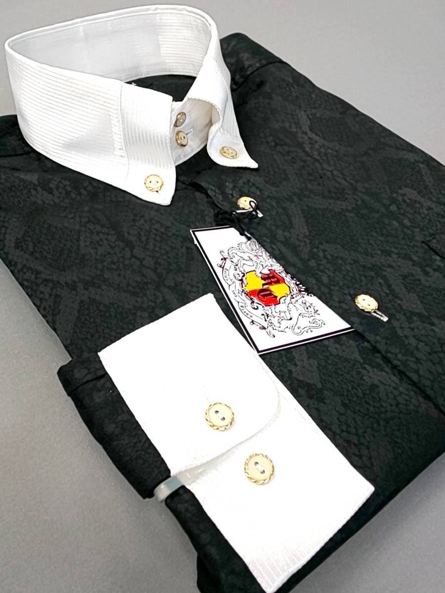 新品 SALE!! 送料無料 DROP HEAD マイターボタンダウン ドレスシャツ Lサイズ ゆったり ダンス カラオケ パーティー 日本製拍卖