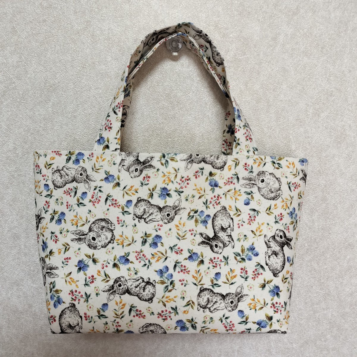 トートバッグ ランチバッグ ハンドメイド ウサギ柄 ミニバッグ サブバッグ拍卖
