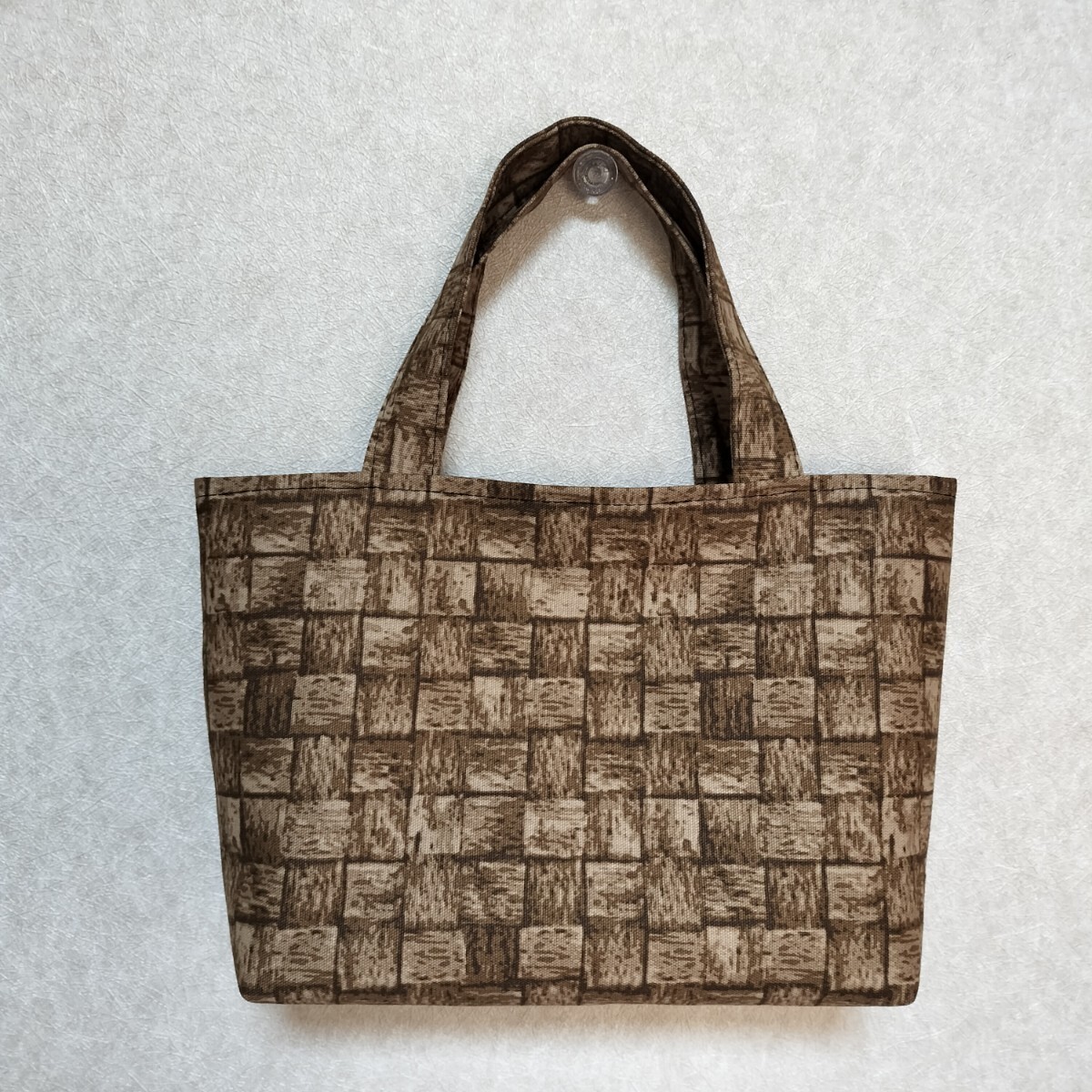 トートバッグ かご柄バッグ ハンドメイドリバーシブル 薔薇の花束柄 花柄バッグ ランチバッグ 拍卖