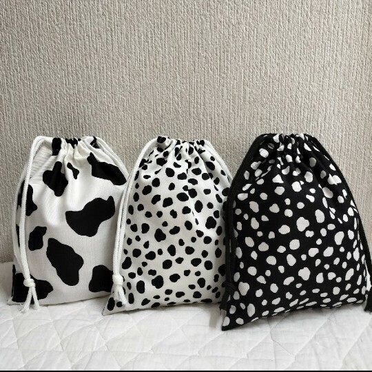 3点セット巾着袋 アニマル柄 ハンドメイド拍卖