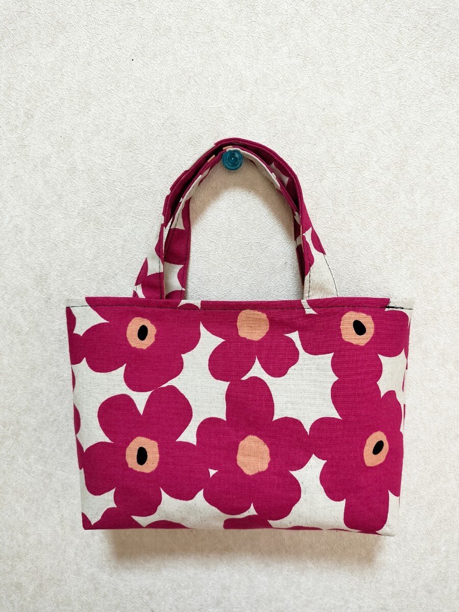 ハンドメイド トートバッグ 花柄 手提げ 花柄生地 バッグ拍卖