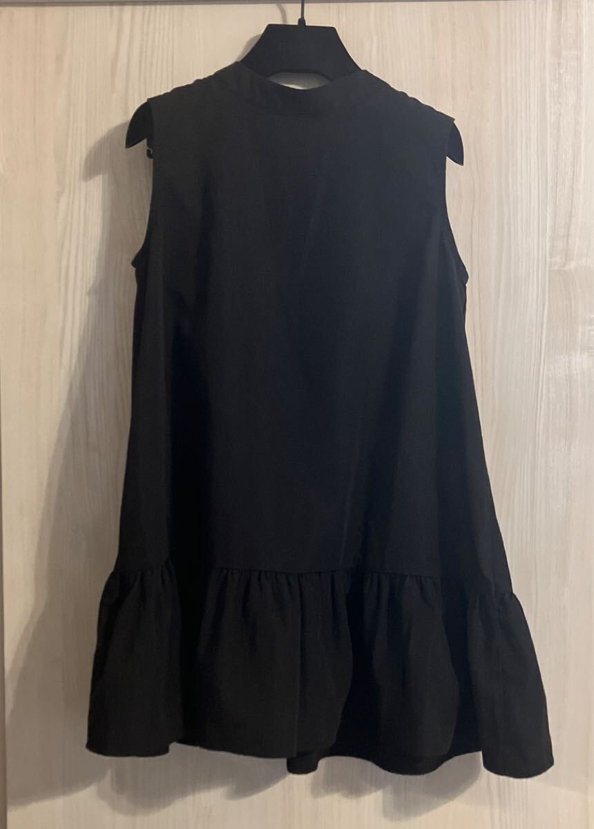新品 バックリボンフレアチュニック STAY MOTION 黒 ブラック リボン チュニック ノースリーブ M S 拍卖