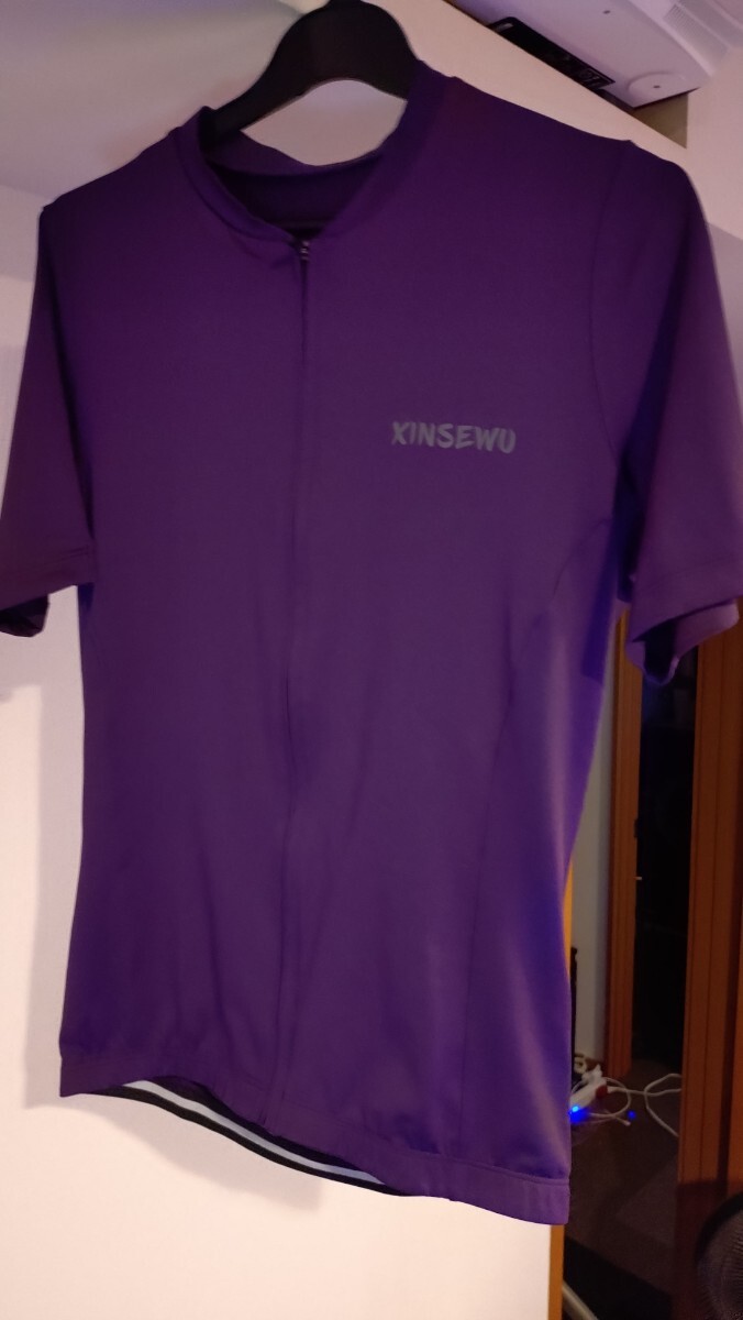 新品即決 未使用品 パープルく 紫 レディースМ サイクルジャージ きれいな濃い色合いの紫です。 半袖サイクルジャージ M拍卖