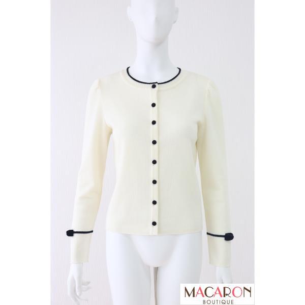 Rene ベロアリボンウールニットカーディガン ニットトップス 6432520 2024年商品 白/ホワイト ルネ拍卖