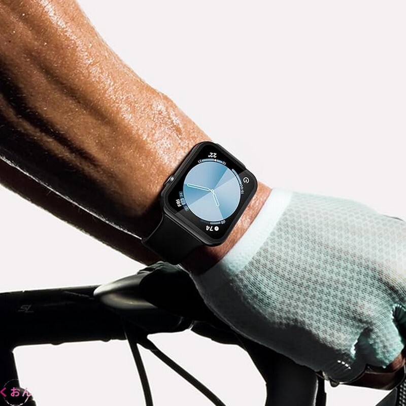 ジェット・ブラック 44mm 枠 PC + 強化ガラス 一体型 装着簡単 アップル ウォッチ Apple Watch SE3 耐衝撃 全面保護 ケース カバー カバー拍卖