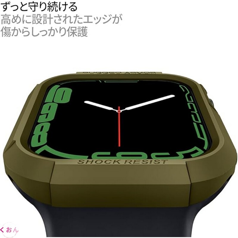オリーブ・グリーン 45 / 44 mm TPU カーボンファイバーパターン アップル ウォッチ Apple Watch SE3 耐衝撃 全面保護 ケース カバー拍卖