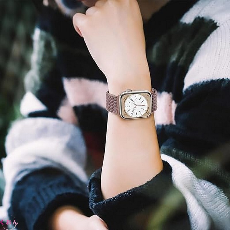 スモークパープル プレミアムソフト ナイロン素材 磁気留め金 アップル ウォッチ Apple Watch SE3 (42/44/45/46/49mm) バンド ベルト拍卖