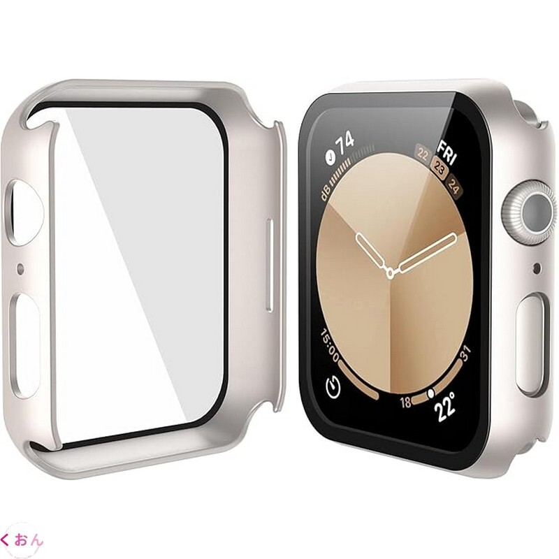 スターライト 44mm 枠 PC + 強化ガラス 一体型 装着簡単 アップル ウォッチ Apple Watch SE3 耐衝撃 全面保護 ケース カバー カバー拍卖