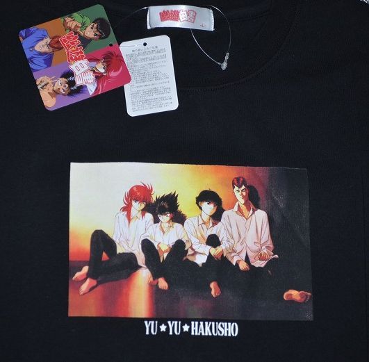 新品 Lサイズ 幽☆遊☆白書 メンズ Tシャツ 幽遊白書 半袖 綿 コットン100% 黒 ブラック拍卖