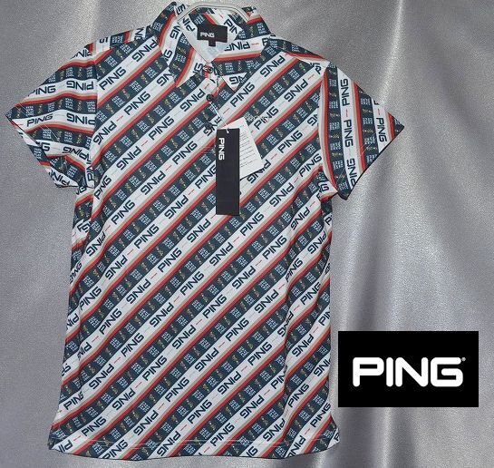 新品 Lサイズ ピン ゴルフ PING レディース バイアス カノコ 半袖シャツ ポロシャツ拍卖