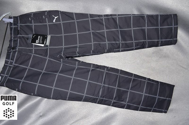 新品 L プーマ ゴルフ 中綿 保温 テーパードパンツ 千鳥格子スッキリシルエット 定価20,900円 ブラック 秋 冬拍卖