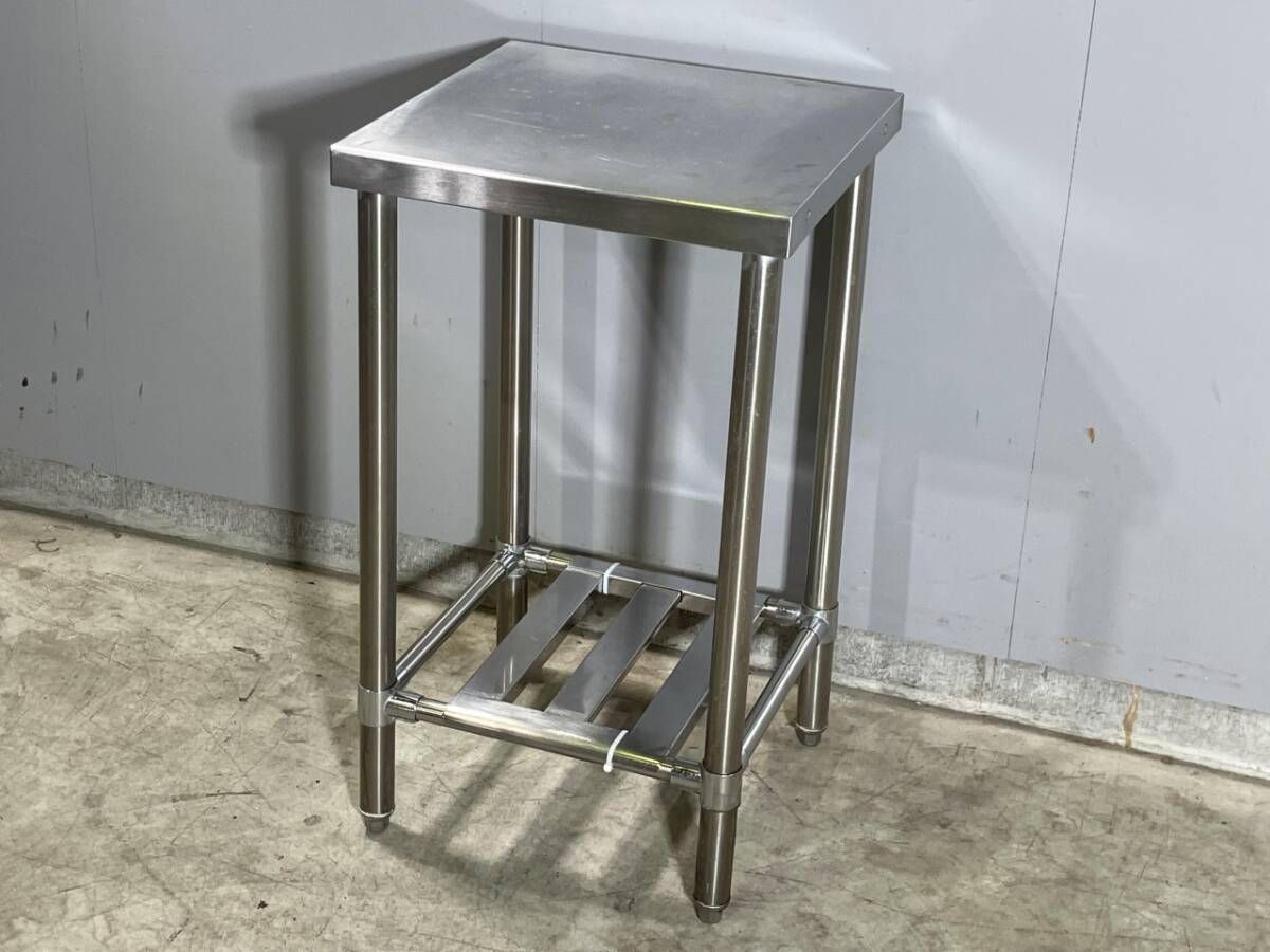 作業台 W:450 D:450 H:800 飲食店 厨房機器 作業機器 すのこ棚 板金 作業スペース 調理台 119948 拍卖