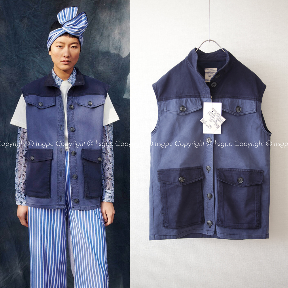 【定価3.6万】新品 バウムウンドヘルガーデン カラーブロック 2トーン ベスト ジレ BAUM UND PFERDGARTEN マルチポケット オーバーサイズ 拍卖