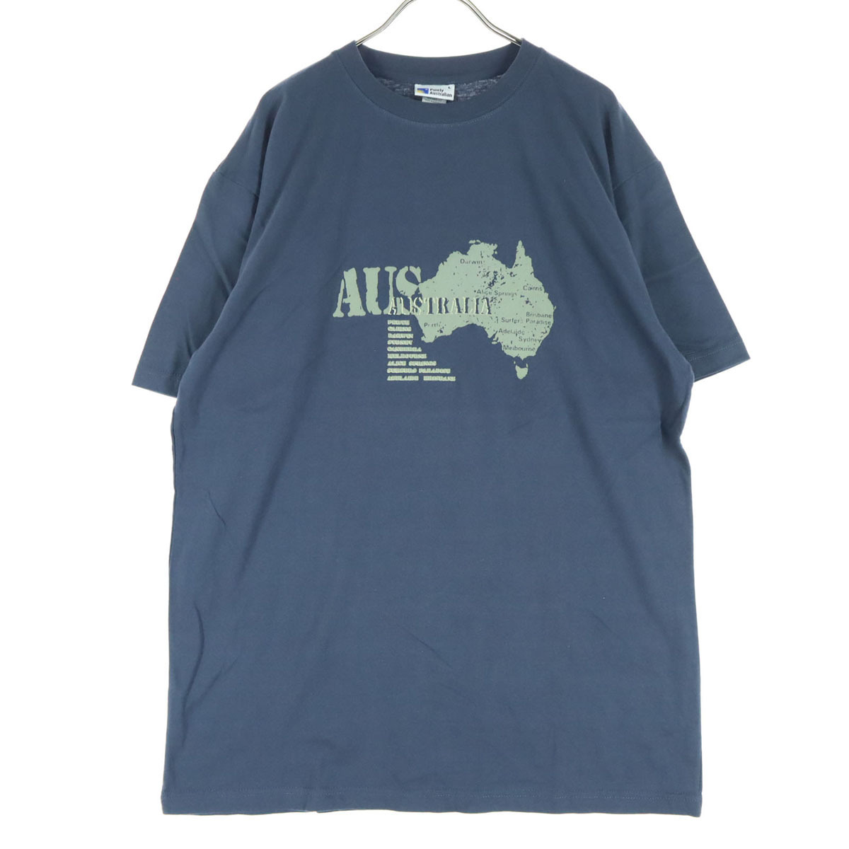 Purely Australian ピュアリーオーストラリアン オーストラリア製 プリント 半袖 Tシャツ L ネイビー系 メンズ拍卖
