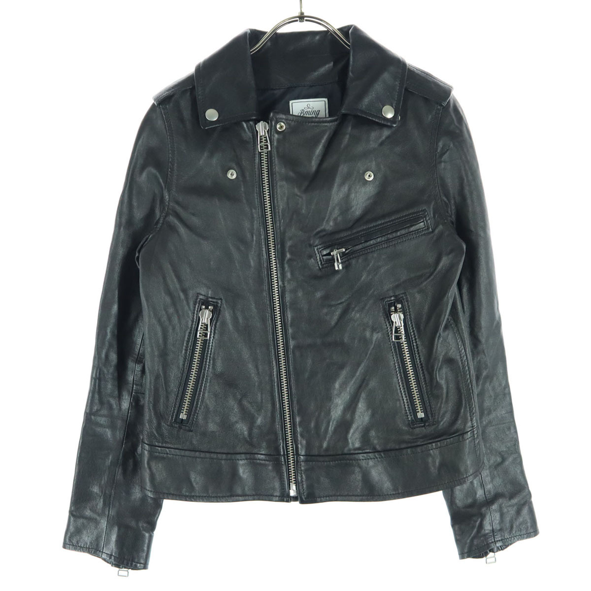 B:MING by BEAMS ビーミングバイビームス 長袖 ダブルライダースジャケット S ブラック レディース拍卖