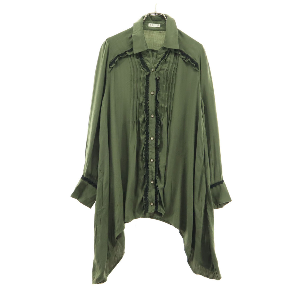 美品 axes femme アクシーズファム 長袖 シャツ M グリーン レディース拍卖