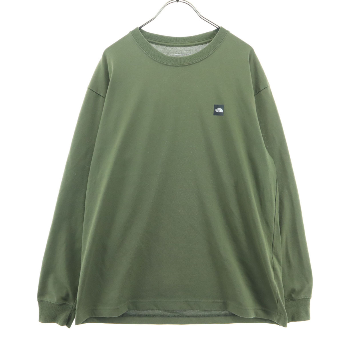 THE NORTH FACE ノースフェイス ワンポイント 長袖 Tシャツ M カーキ NT32342 ロンT アウトドア メンズ拍卖