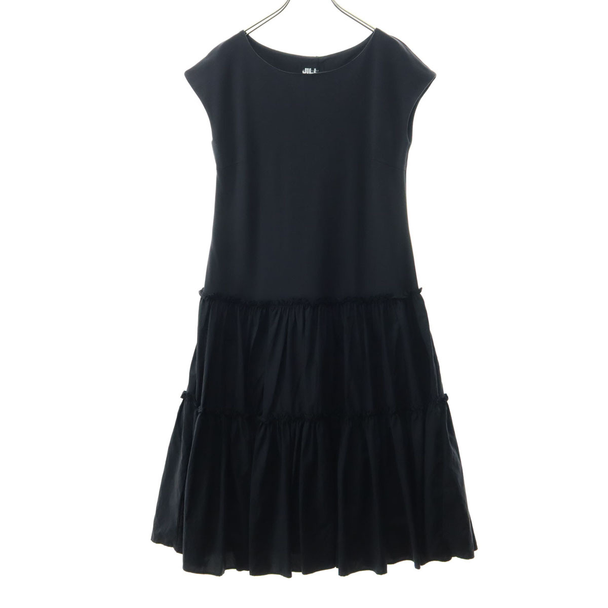 美品 JILLSTUART ジルスチュアート フレンチスリーブ ミモレ丈 ワンピース FR ブラック レディース拍卖