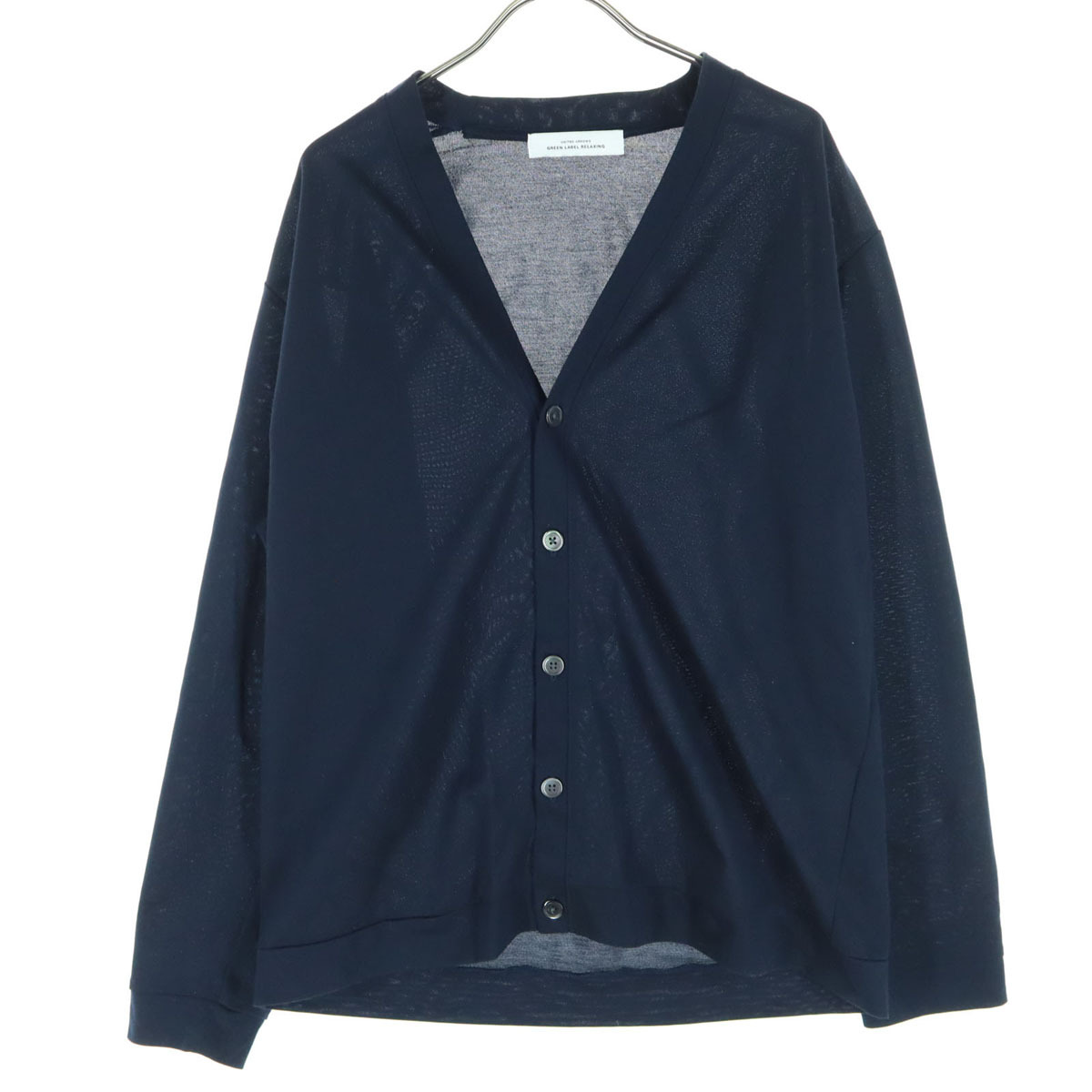 美品 green label relaxing グリーンレーベルリラクシング 長袖 カーディガン M ネイビー UNITED ARROWS ユナイテッドアローズ メンズ拍卖