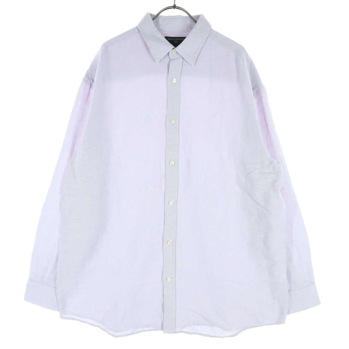 Banana Republic バナナリパブリック 長袖 リネンシャツ L パープル メンズ拍卖