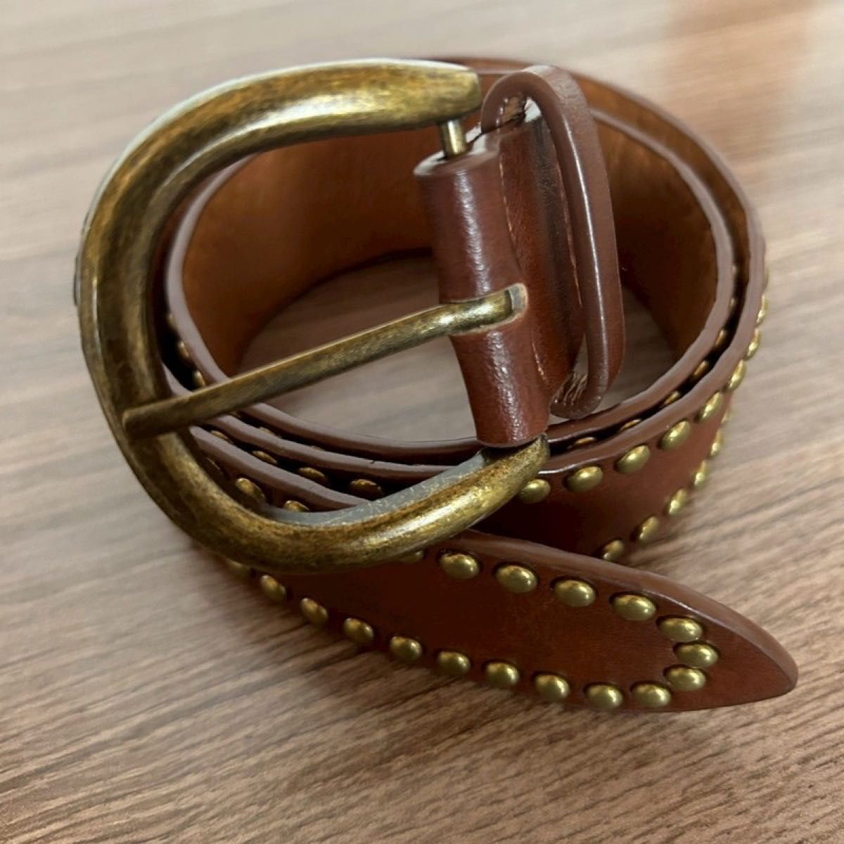 ウエスタンベルト 茶色 スタッズ ベルト メンズ ヴィンテージ・アメカジ y2k 男女兼用 ゴルフ レザー カジュアル トレンド系拍卖