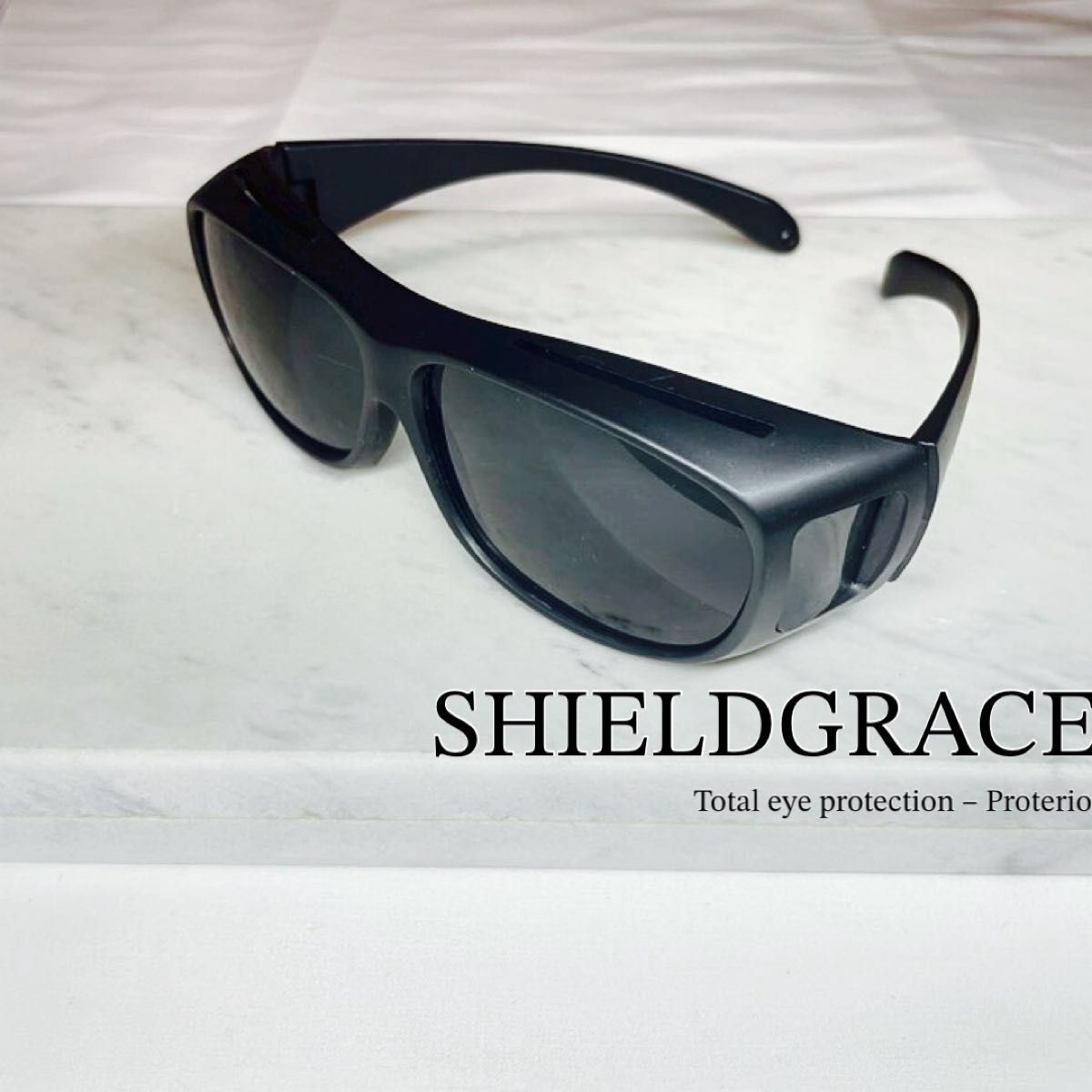 オーバーグラス サングラス 黒 メンズ レディース UV対策 花粉 ドライブ アウトドア 釣り 登山 風よけ 眼鏡対応 オーバ拍卖