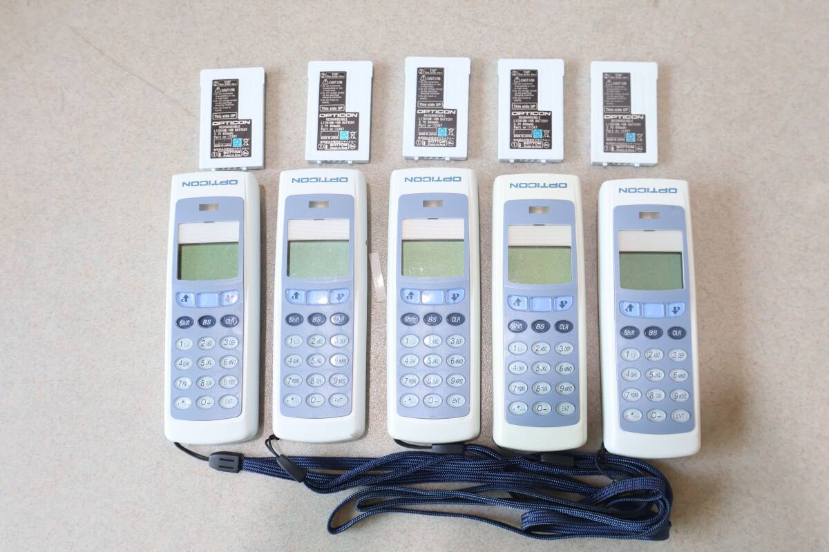 G9958 P 5個セット オプティコンOPTICON OPL-9728 レーザースキャナー 純正リチウムイオンバッテリー 3.7V 600mAh 付属 動作確認済 中古品拍卖