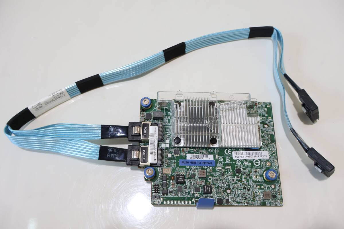 A0233 P HP Smart Array P440ar RAID 12Gb/s SAS 2GB FBWC 749796-001 726738-001 HSTNS-B032 ケーブル付 ProLiant Gen9 Gen10 動作品拍卖