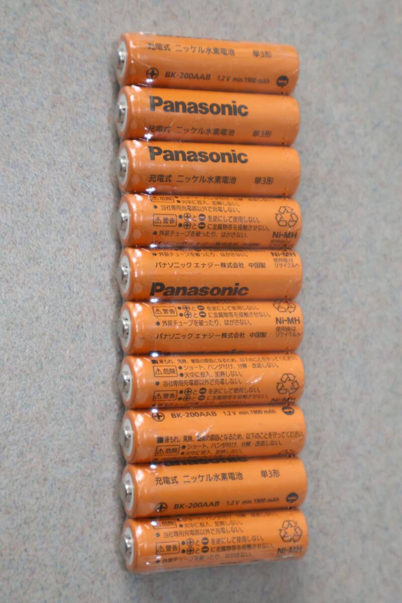 G7527(3) L 【新品】10個セット Panasonic BK-200AAB バッテリー1.2v min 1900mAh 充電式拍卖
