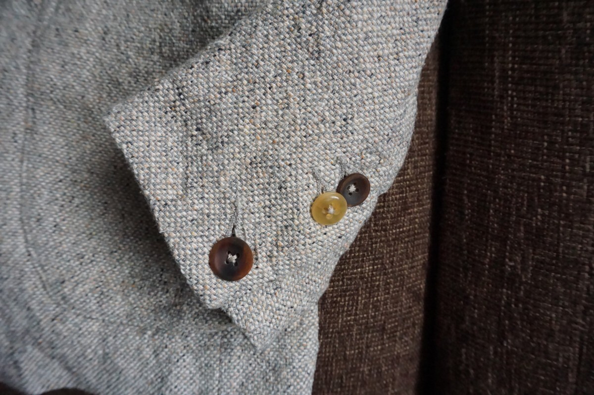 ★19年購入×定価8.5万円×ハンドメイドの様な高級感ある佇まい◎ふっくらネップ感も可愛いツイード ジャケット★45rpm 45R メンズ 即決拍卖