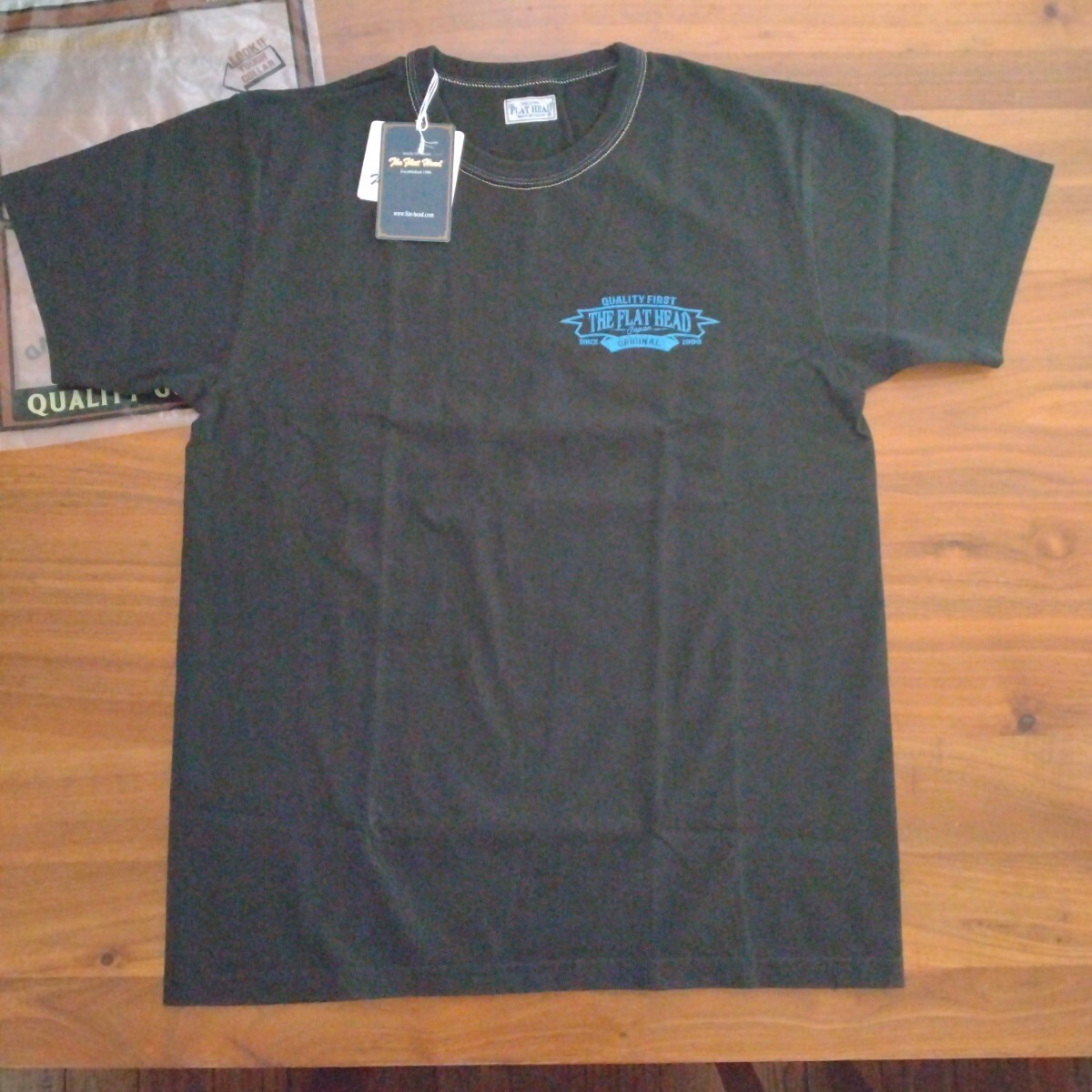 《未使用》フラットヘッド FLAT HEAD バックプリント 半袖Tシャツ FN-THC-024 THC-SUPER サイズ 40 ブラック拍卖