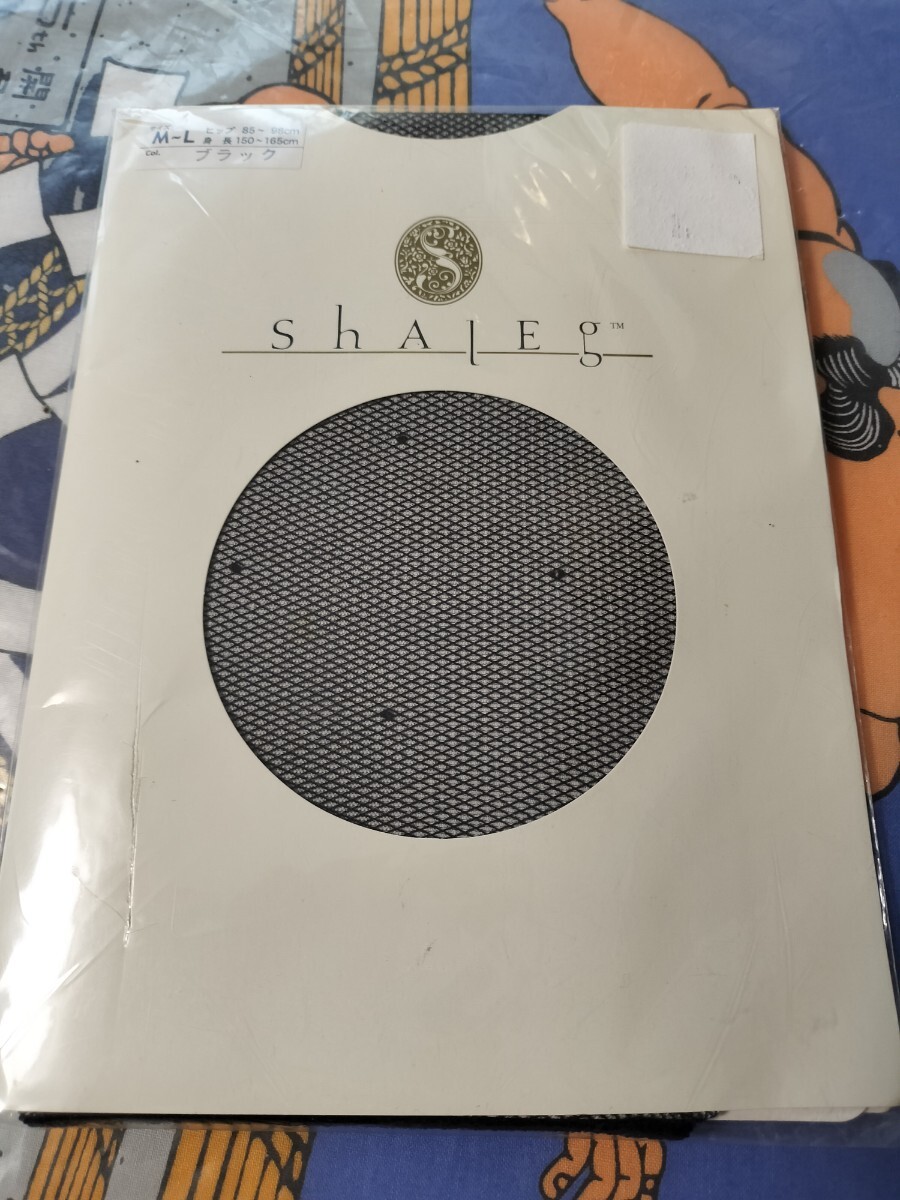 レヴアル shaleg パンティストッキング ブラック M-L 編み ドット 柄 デザイン パンスト pantystocking 黒 拍卖