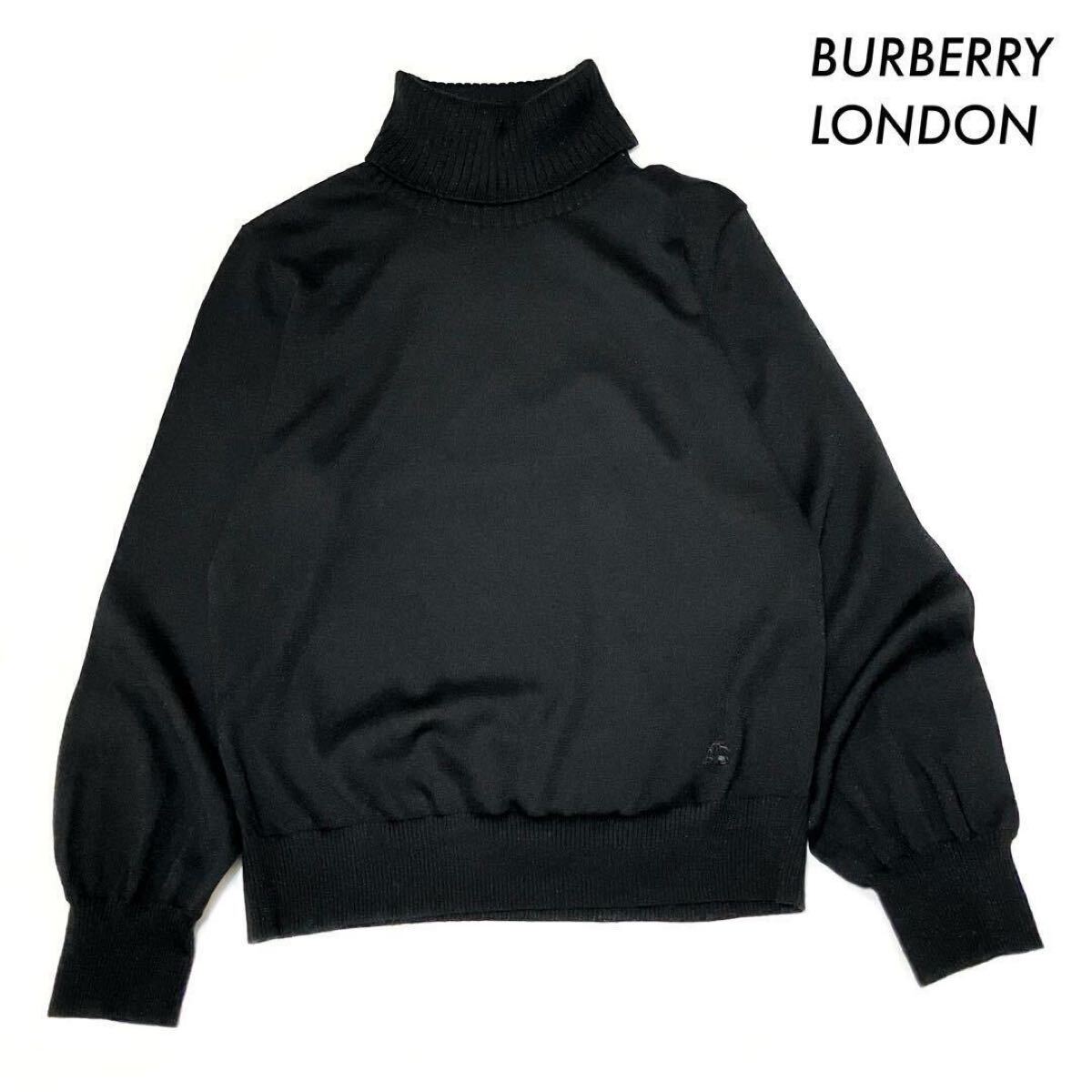 【送料無料】BURBERRY LONDON★タートルネック 長袖ニット ブラック 黒 三陽商会拍卖
