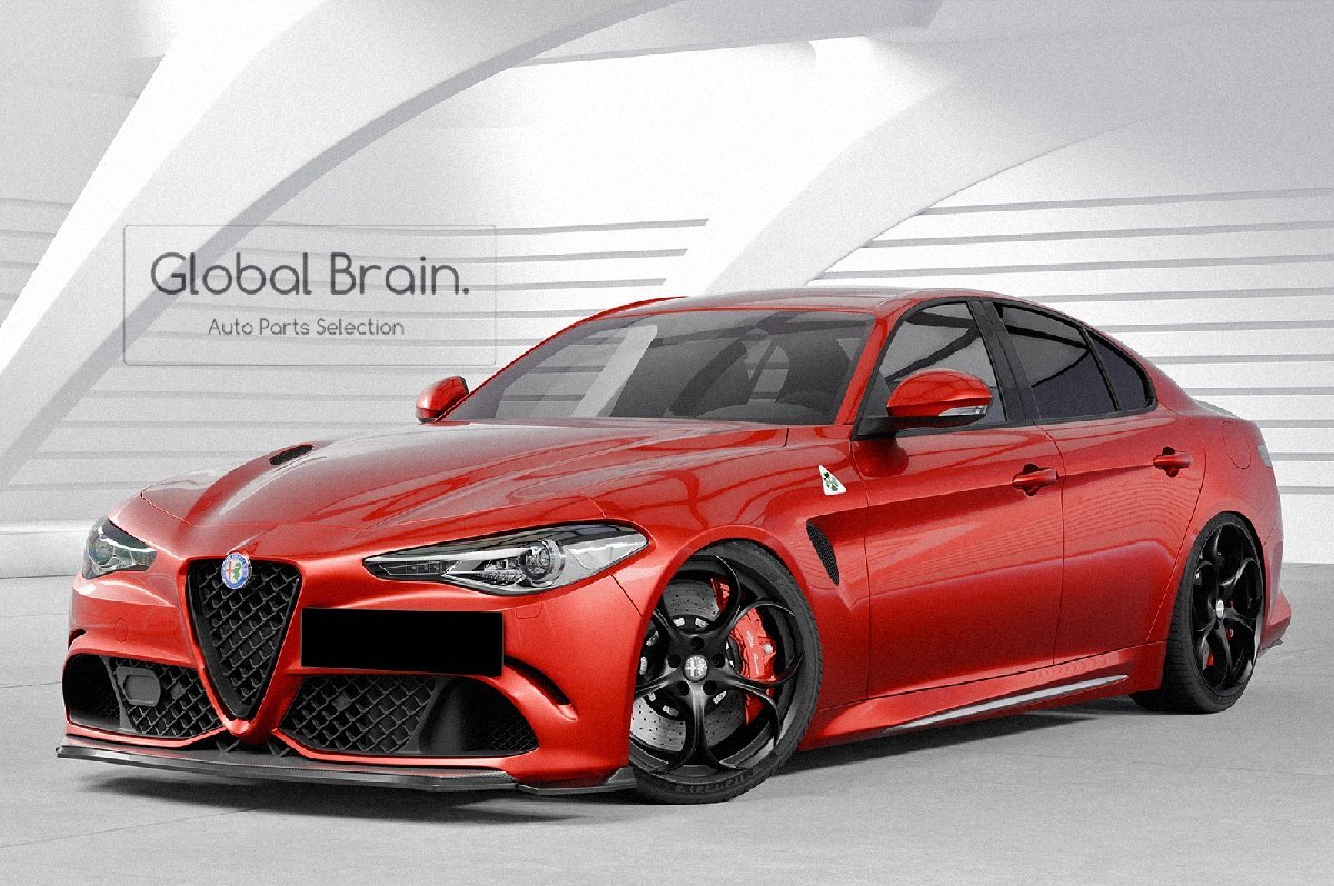 アルファロメオ ジュリア クアドリフォリオ フロント リップ スポイラー/フロント スプリッター バンパー ディフューザー フラップ 902拍卖