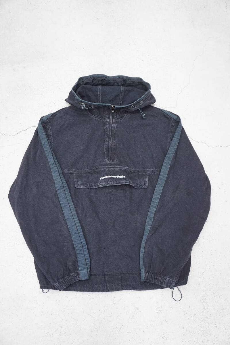 美品24AW thisisneverthat ネバザ ディス イズ ネバー ザット デニム アノラック ジャケット プルオーバー サイズL TN243WOWLS06 黒 905P▲拍卖