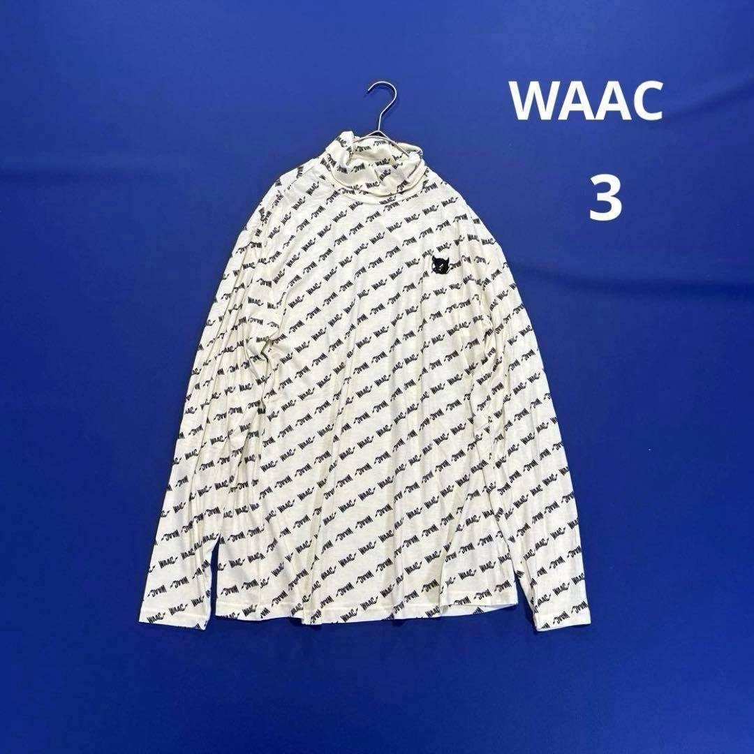 WAAC ワック 長袖ハイネックシャツ タートルネック 総柄 ホワイト系 3拍卖