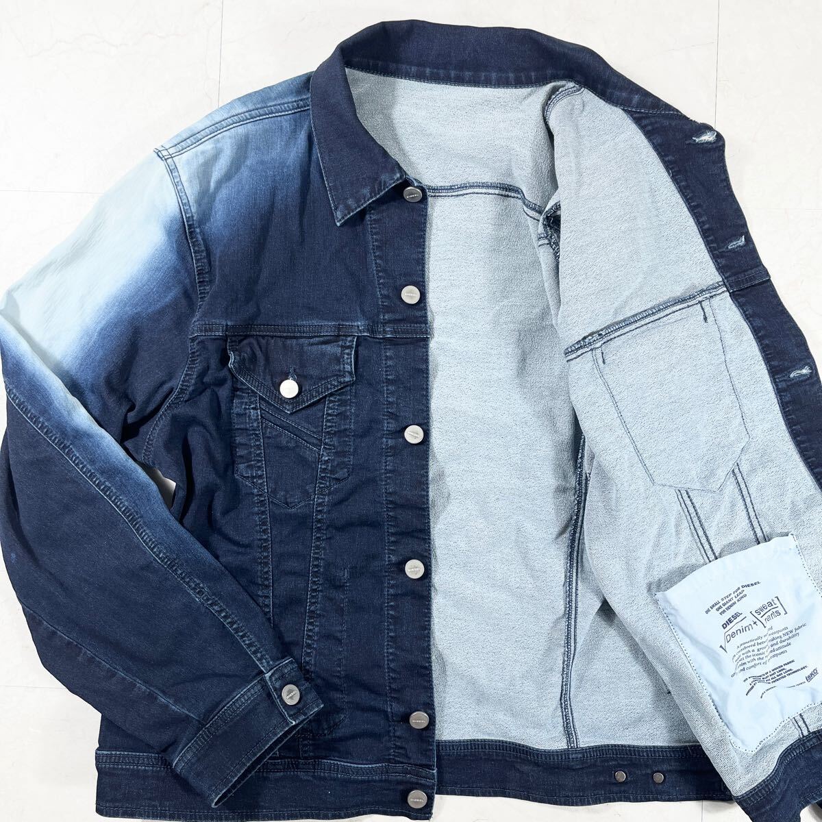 極美品/希少XXL ディーゼル グラデーション デニムジャケット Gジャン トラッカージャケット ストレッチ ウォッシュ加工 インディゴ DIESEL拍卖