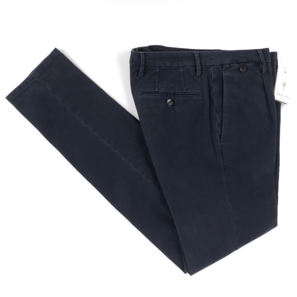 【新品未使用】L.B.M.1911◆ルビアム◆Made In Italy◆46◆ガーメントダイ ネイビー スリム ストレッチ コットン パンツ◆スラックス拍卖